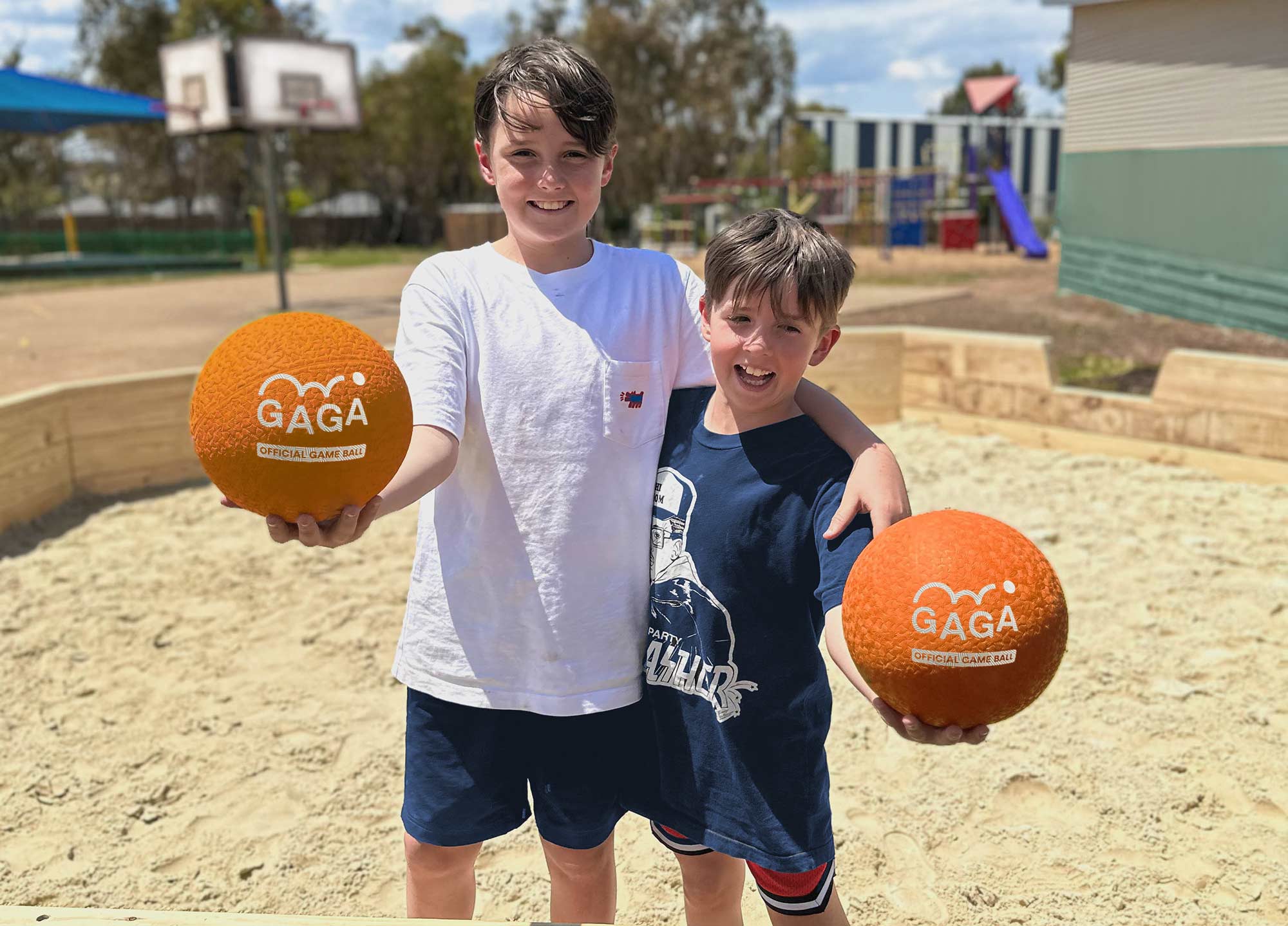 Primary School children playing Gaga Ball in Australia