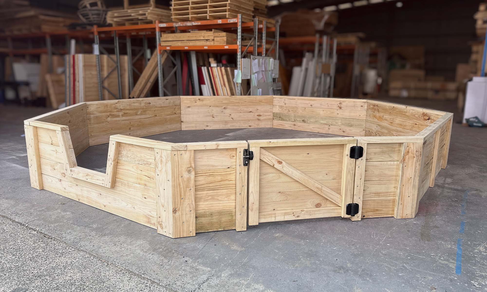 Gaga Games Accessible Outdoor Timber Gaga Ball Pit