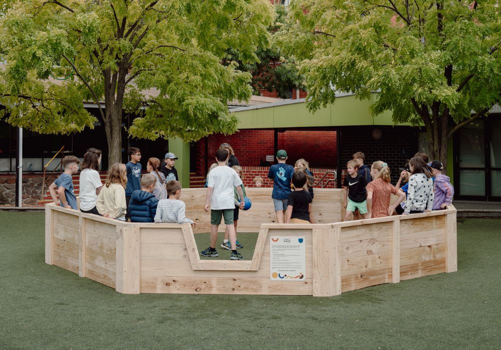 Outdoor Gaga Ball Pit by Gaga Games Australia