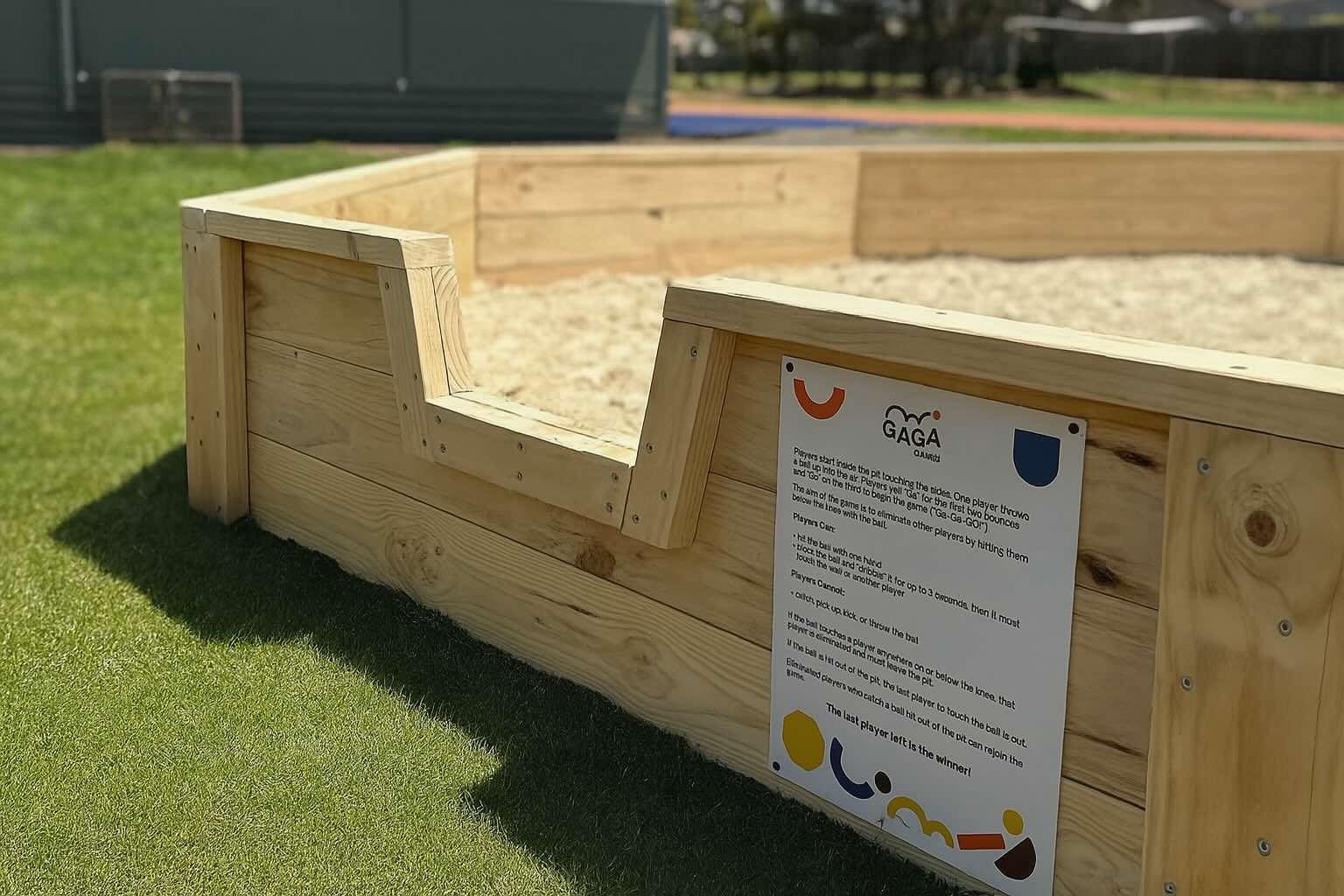 Outdoor Permanent Gaga Pit on Field Gaga Ball Outdoors Gaga Games
