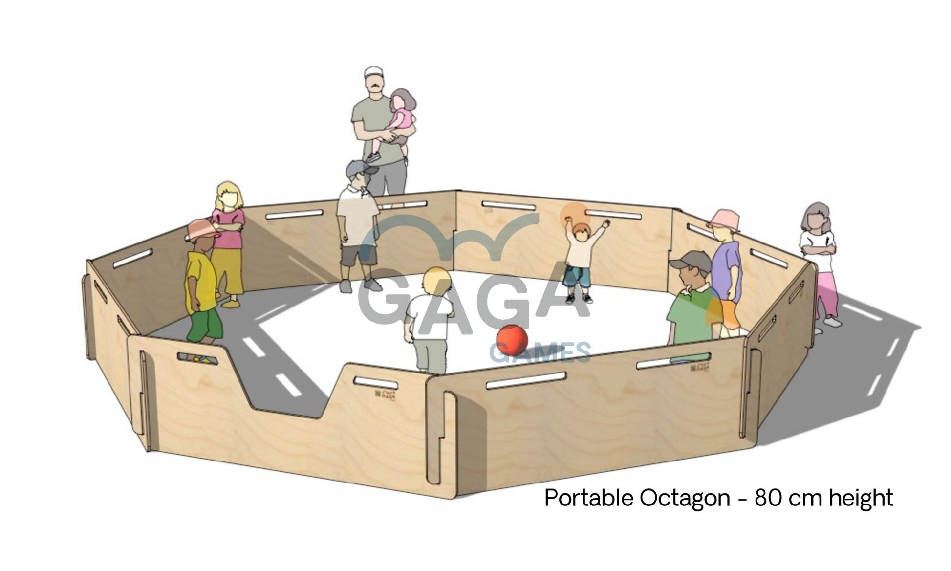 Get ready for endless hours of fun with our 80cm Octagonal Portable Gaga Pit, perfect for temporary indoor and outdoor setups of the game of Gaga Ball. Made in Australia and delivered Australia-wide.