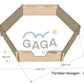 The size information of our 80cm Hexagonal Portable Gaga Pit. Perfect for indoor/outdoor play and events.