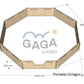 Dimensions of our Portable 80cm Octagonal Gaga Pit made from Australian Hoop Pine. Suitable for indoor/outdoor games.  